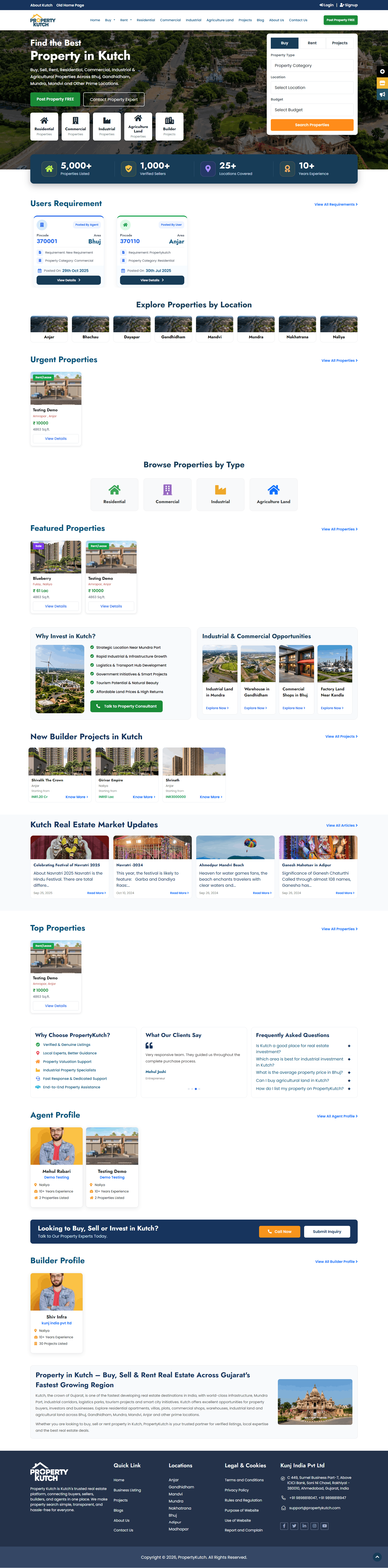 PropertyKutch homepage preview